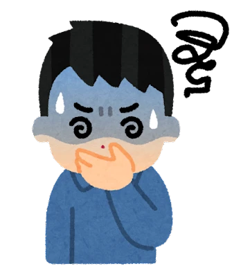 吐き気がして気分が悪い男性のイラスト