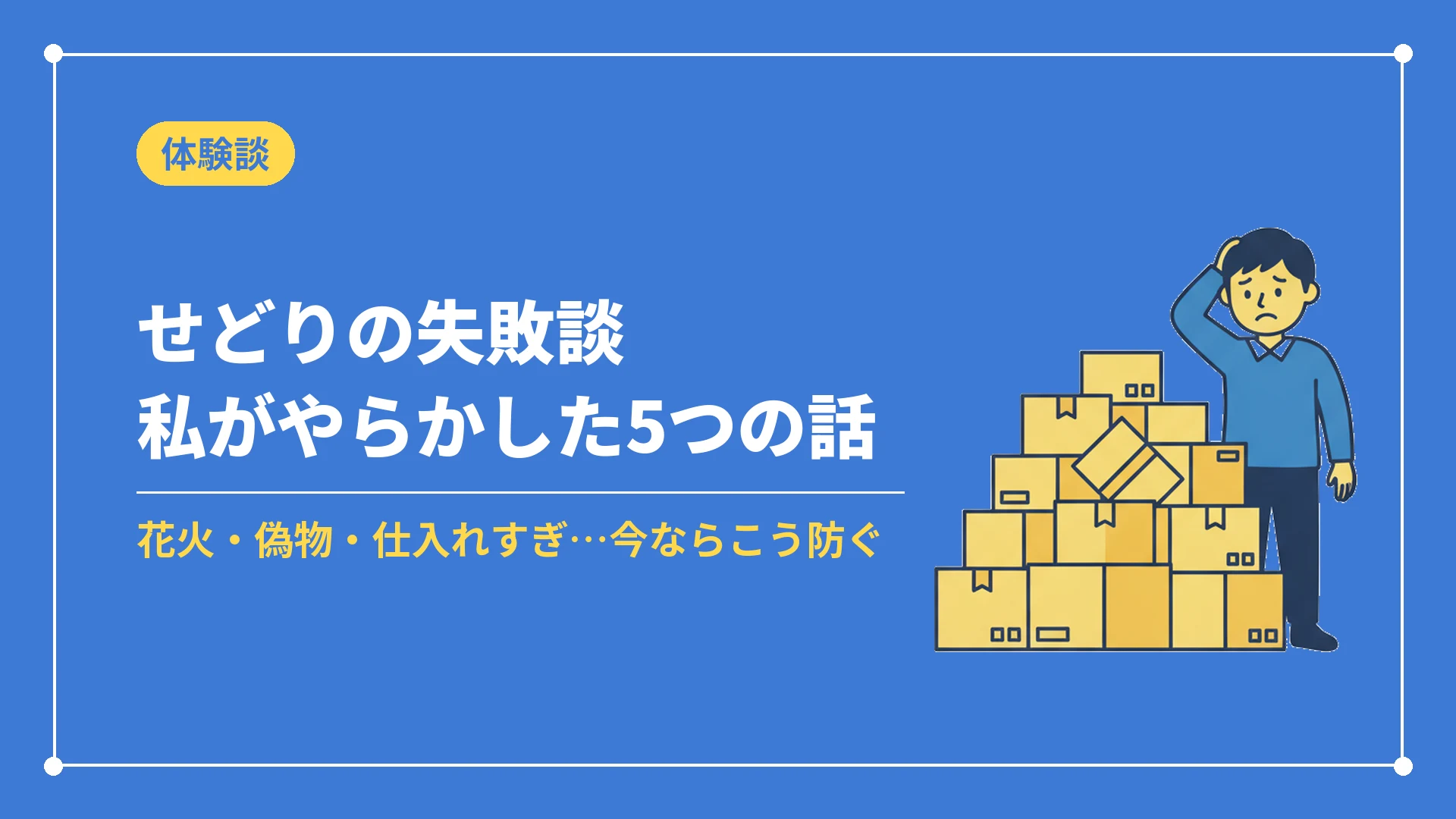 せどりの失敗談私がやらかした5つの話（花火・偽物・仕入れすぎ…今ならこう防ぐ）